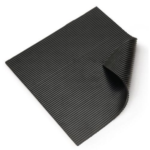 Paillasson amortisseur Caoutchouc Noir 50x50cm Épaisseur 8mm - Anti-vibration et Durable