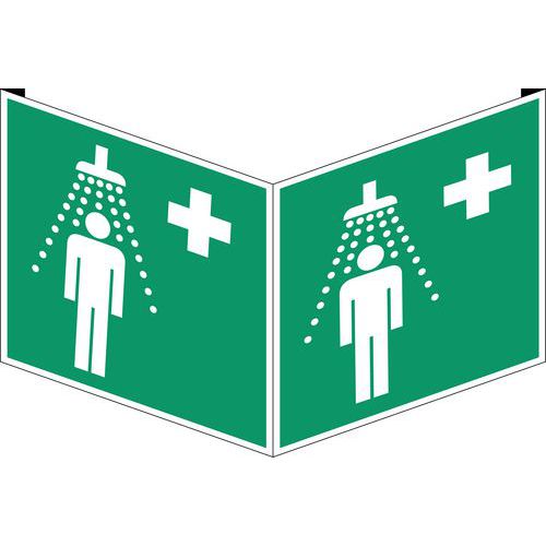 Panneau d'évacuationsecours Douche de sécurité Rigide Manutan.fr