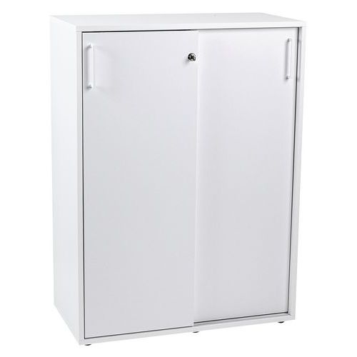 Armoire à Portes Coulissantes H.110 Cm Blanc Manutan
