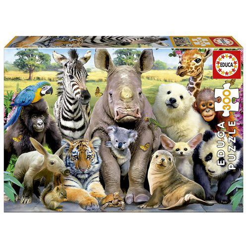 Puzzle Photo de classe animaux 300 pièces thumbnail image 1