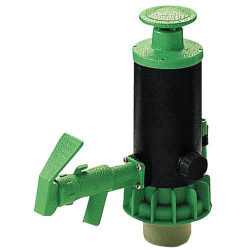 Pompe de transfert verte - Polypropylène, Viton, 1000mm tube plongeur - Acides, diluants, produits chimiques