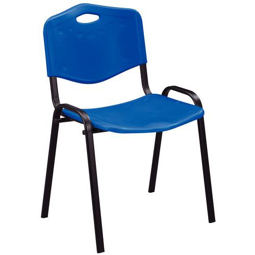 Chaise Coques Plastique Bleues Struct Noire Ek Wo