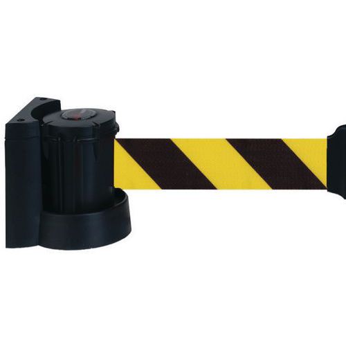 Support Mural à Sangle Motif Hachuré Noir/jaune