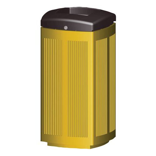 Poubelle extérieur Toscane - 60 L Jaune - Plastique Robuste - Idéale pour Jardin et Extérieur