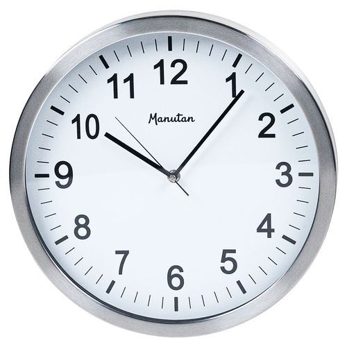 Horloge Murale Acier Inoxydable Dia:34 Cm Col.:acier Inoxydable