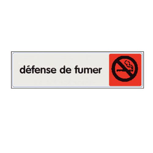 Plaque De Signalisation 170x40 Texte Defense D E Fumer Rouge