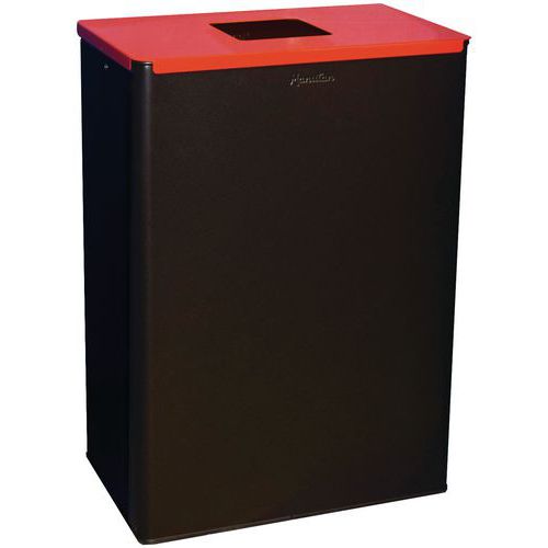 Poubelle De Tri Métal 60 L Gris / Rouge
