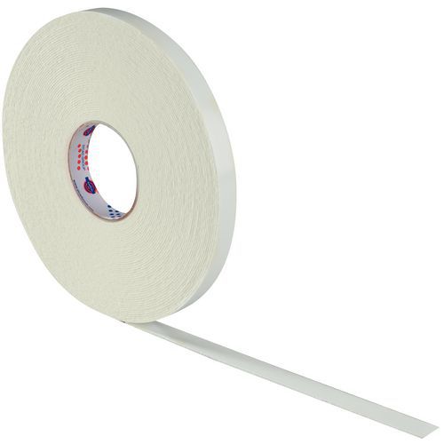 Ruban mousse double face Euro 771 - 19mm x 50m - Blanc - Adhésif acrylique résistant 90°C