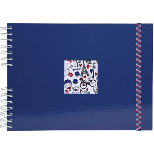 Album Photo à Spirales 50 Pages Blanches 32x22 Cm - Bleu