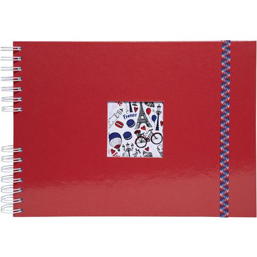 Album Photo à Spirales 50 Pages Blanches 32x22 Cm - Rouge