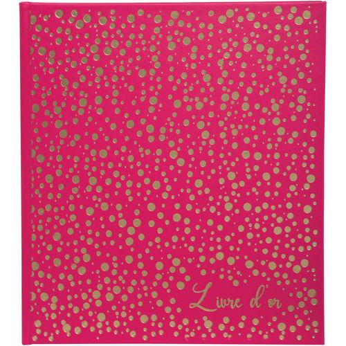 Livre D'or 140 Pages Tranche Or Plum' - Framboise