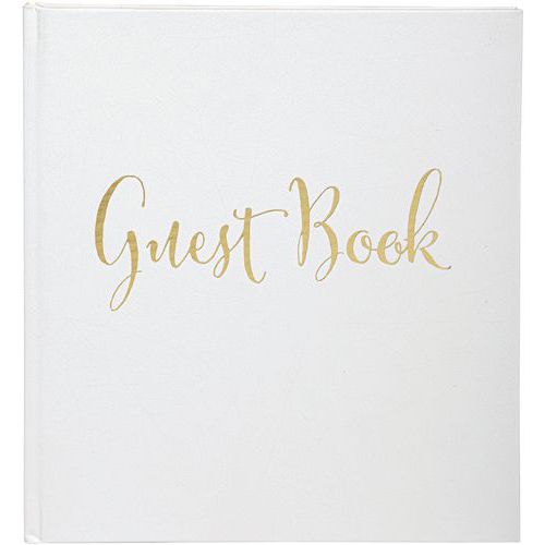Livre D'or 140 Pages Tranche Or Anglais - Blanc