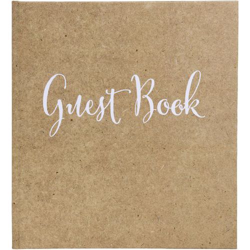 Livre D'or 140 Pages Tranche Or Anglais - Kraft Brun