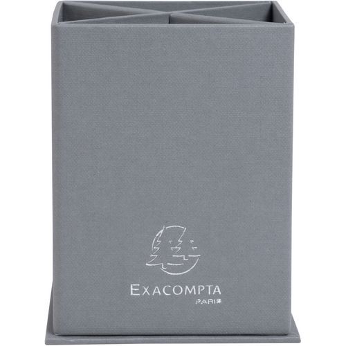 Pot à Crayons Carré 4 Compartiments Teksto - Gris