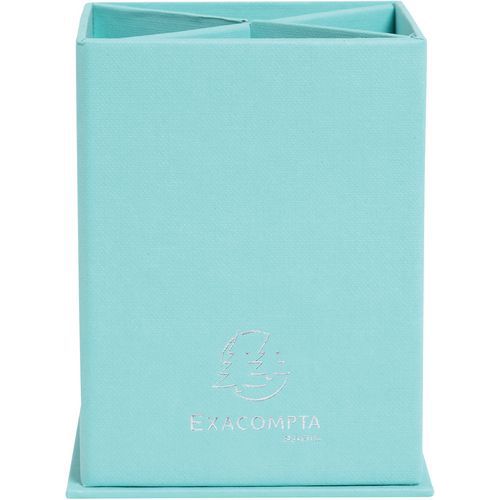 Pot à Crayons Carré 4 Compartiments Teksto - Vert D'eau