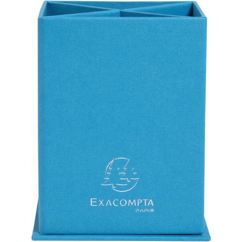 Pot à Crayons Carré 4 Compartiments Teksto - Turquoise