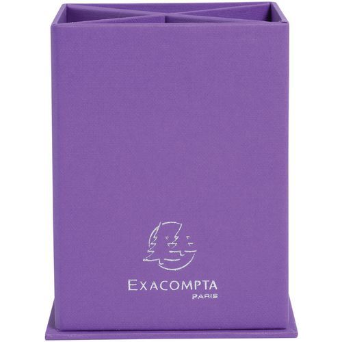 Pot à Crayons Carré 4 Compartiments Teksto - Violet