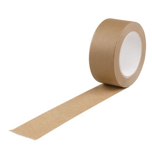 Ruban adhésif papier kraft havane 50 mm x 50 m - Idéal pour fermer colis et emballages