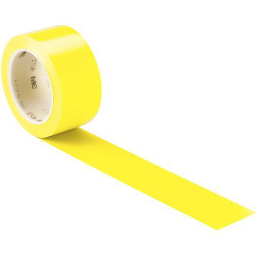 3M - Ruban adhésif de marquage vinyle 471 Jaune - 50mm x 33m - Haute performance, résistant, idéal pour le marquage au sol et industriel