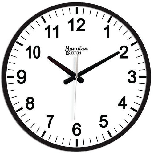 Horloge Analogique Murale à Quartz Ø 40 Cm Noir - Manutan