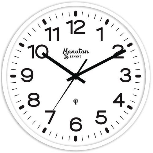 Horloge Analogique Murale Radio-pilotée Ø30 Cm Blanc Manutan