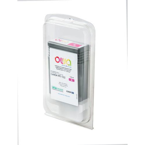 Owa - Cartouche d'encre traceur remanufacturée Canon PFI-102 Magenta - 0.13 L - Éco-responsable, 98% recyclé