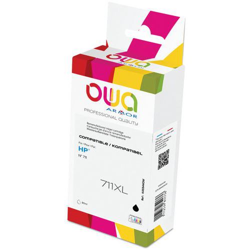 Cartouche D'encre Traceur Remanufacturée Hp 711 - Noir
