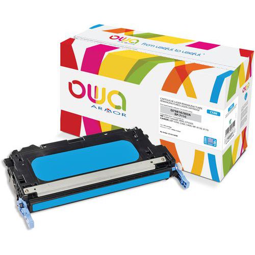 Toner Remanufacturé Hp Q7581a-canon 711c Cyan 8000 Pages
