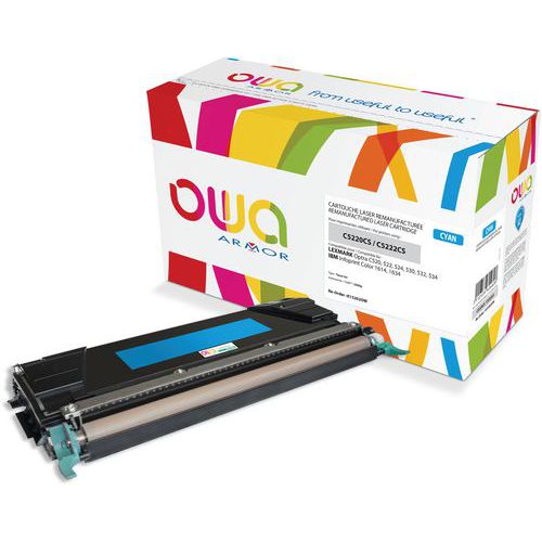 Toner Remanufacturé Lexmark C5220cs C5222cs - Cyan