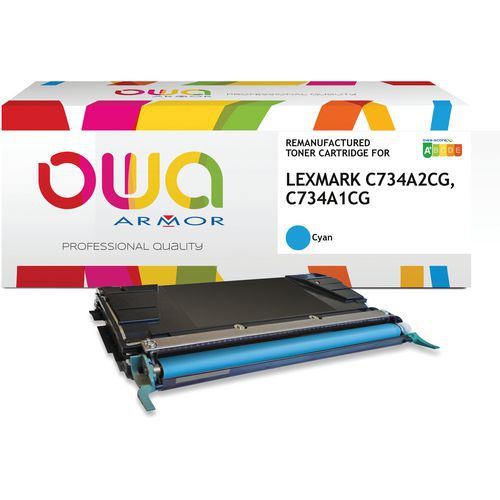 Toner Remanufacturé Lexmark C734a1cg C734a2cg - Cyan