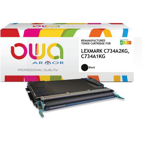 Toner Remanufacturé Lexmark C734a1kg C734a2kg - Noir