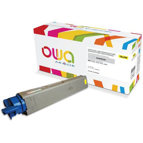 Toner Remanufacturé Oki 43459329 - Jaune