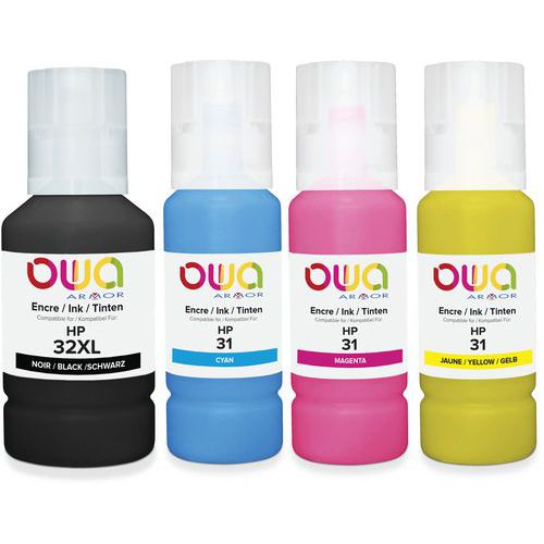 Pack4 Bouteilles Dâ€™encre Compatibles Hp 32xl 31 - 4 Couleurs