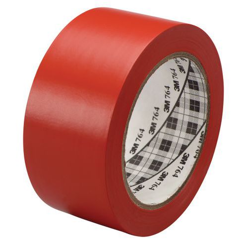 3M - Ruban Vinyle Rouge 50mm x 33m - Usage Général 764 - Durable et Polyvalent