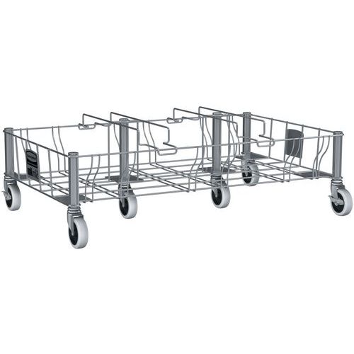 Socle triple en inox pour Slim Jim_Rubbermaid Socle triple en inox pour Slim Jim_Rubbermaid