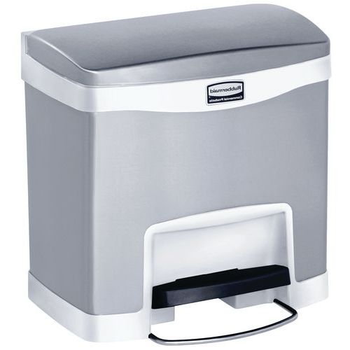 Collecteur Slim Jim Step On Front Step 15 L Inox Mat Blanc