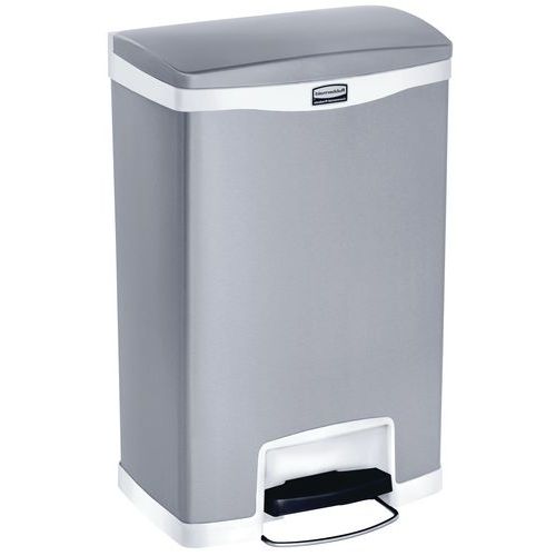 Collecteur Slim Jim Step On Front Step 50 L Inox Mat Blanc