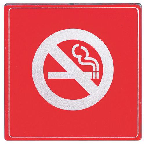 Plaque De Signalisation 90x90 Defense De Fume R Logo Rouge