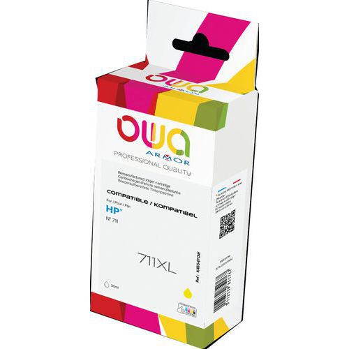 Cartouche D'encre Traceur Remanufacturée Hp 711 - Jaune