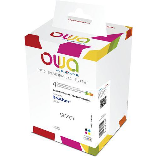 Cartouche d'encre remanufacturée Brother LC970 - 4 couleurs - Owa Cartouche d'encre remanufacturée Brother LC970 - 4 couleurs - Owa