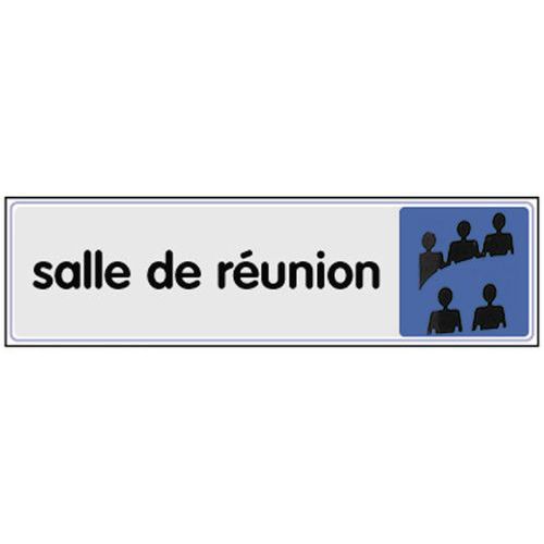 Plaque De Signalisation 170x40 Salle De Reunio N Logo Bleu