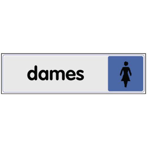 Plaque De Signalisation 170x40 Toilettes Dames Logo Bleu
