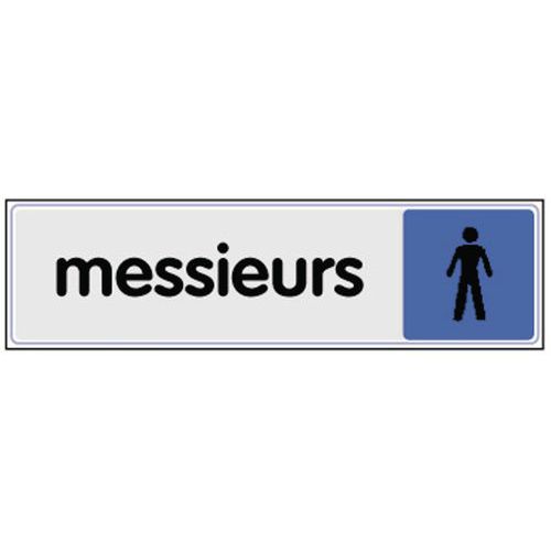 Plaque De Signalisation 170x40 Toilettes Messi Eurs Log Bleu