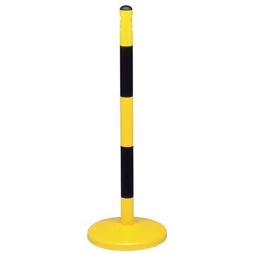 Potelet Jaune Et Noir Sur Socle Pour Passage 1 Chaîne