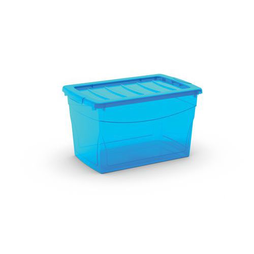 Boîte De Rangement En Plastique Avec Couvercle Bleu 29 L