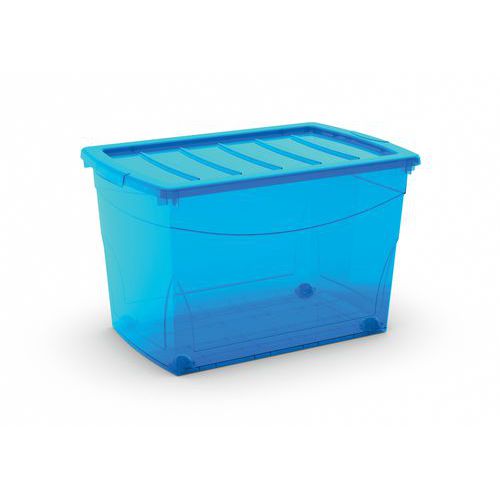 Boîte De Rangement En Plastique Avec Couvercle Bleu 60 L