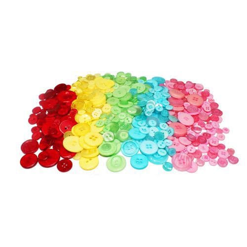 Boite de 400 boutons en résine colorés Ø 9 à 28 mm thumbnail image 1