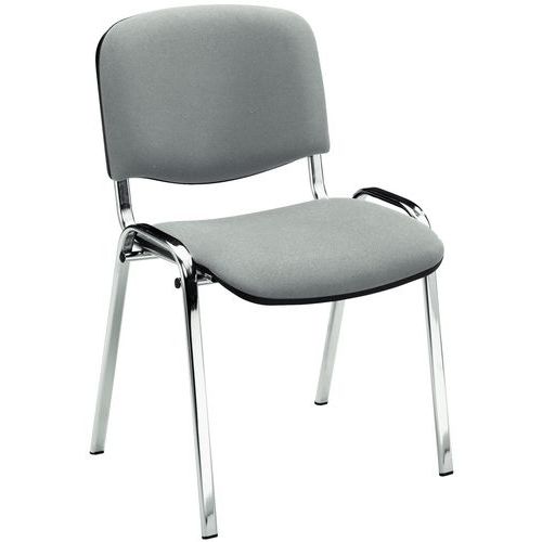 structure chromée, tissu gris clair structure chromée, tissu gris clair
