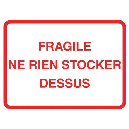 Rouleau Ã‰tiquette Fond Blanc 49x68mm fragile Ne Rien Stocker Dessus