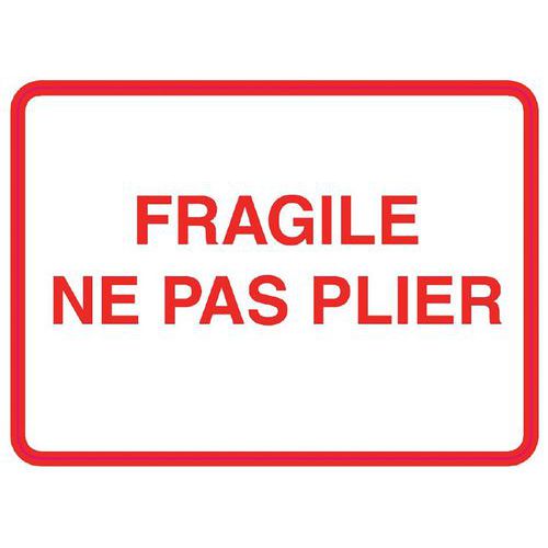 Rouleau Ã‰tiquette Fond Blanc 49x68mm fragile Ne Pas Plier